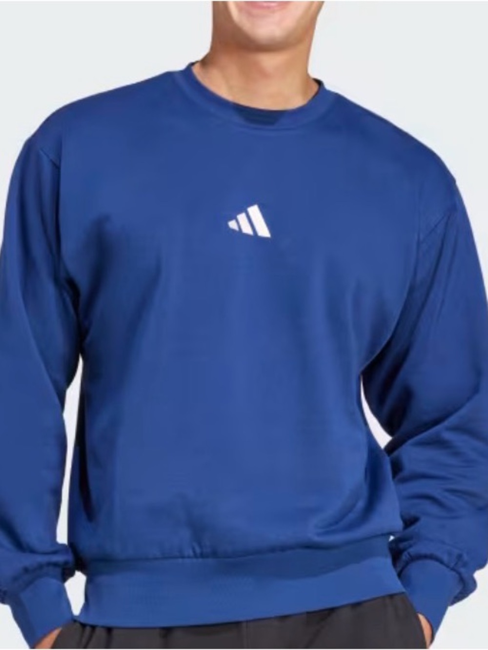 Adidas Essentials Feelcozy Fleece Crewneck Sweatshirt Royal Blue Sz M. NWT